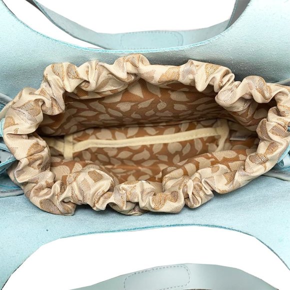 FRANCISCO BIASIA Laser Cut Leather Drawstring Lining Bucket Bag - Picture 9 of 10